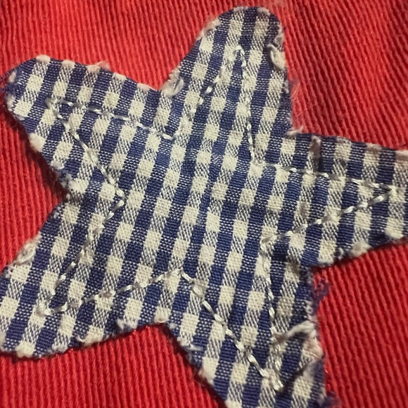 PEACH LOVE CALIFORNIA America patriotic washed red denim dress S M L - Picture 5 of 6